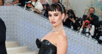 Lily James Wears Black Leather Gown to Met Gala 2023 - www.justjared.com - New York