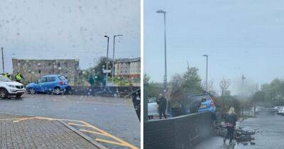 Car smashes through wall Aldi supermarket car park - www.dailyrecord.co.uk - Scotland - city Irvine