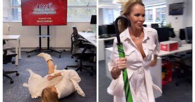 Amanda Holden makes office parkour look sexy as she channels Indiana Jones and fans think she's 'lost the plot' - www.manchestereveningnews.co.uk - Britain - Manchester - Indiana - county Harrison - county Ford