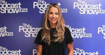 Vogue Williams dons leather shorts alongside X Factor star Diana Vickers at the Podcast Show - www.ok.co.uk - Chelsea
