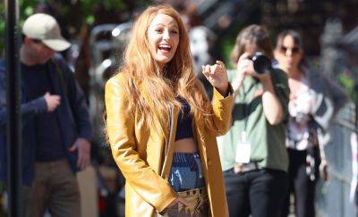 Blake Lively Wears Pants Over Her Pants in New Photos from 'It Ends With Us' Movie Set - www.justjared.com