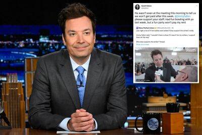 Jimmy Fallon blasted for allegedly skipping writers’ strike meeting: ‘Pay my rent’ - nypost.com - California - New York