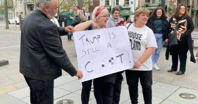 Janey Godley recreates 'Trump is a c**t' stunt as former US President visits Scotland - www.dailyrecord.co.uk - Scotland - USA - Ireland - city Belfast