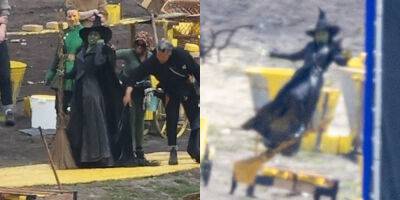 'Wicked' Set Photos Show Cynthia Erivo & Her Stunt Double Flying as Elphaba! - www.justjared.com