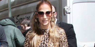 Jennifer Lopez Feels The Wild Side in Valentino Animal Print Look in NYC - www.justjared.com - New York