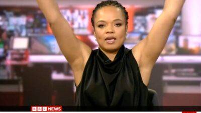BBC News Presenter Gives Herself A Shock After Her Stretch Between Links Is Broadcast Live - deadline.com - Britain - Ukraine