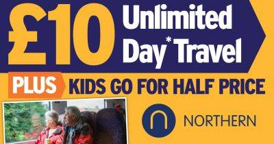 £10* unlimited day travel on Northern trains only with your Manchester Evening News - www.manchestereveningnews.co.uk - Manchester - state Oregon - Lake