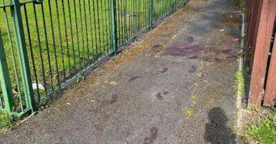Pathway left spattered in blood as man injured in 'disturbance' on estate - www.manchestereveningnews.co.uk - Manchester