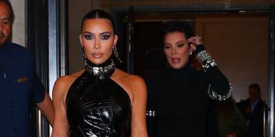 Kim Kardashian Rocks Leather Halter Dress For Art Gallery Party in NYC - www.justjared.com - USA - New York - Chelsea - county Story
