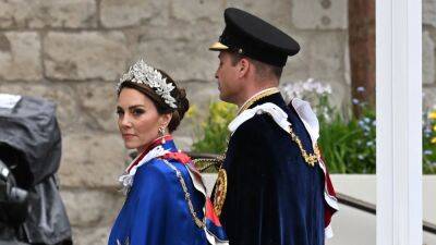 Kate Middleton Exudes Elegance in Royal Blue Cape and Headpiece at King Charles III's Coronation - www.etonline.com - California