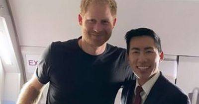 Prince Harry leaves sweet gift for flight attendant as he dashes back to US - www.dailyrecord.co.uk - Britain - USA - California - Romania