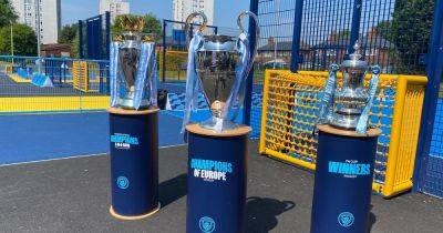 Man City surprise local schoolchildren with all three Treble trophies - www.manchestereveningnews.co.uk - Britain - Manchester - county Newton - city Istanbul - city Former