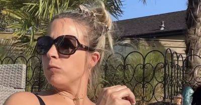 Pregnant Gemma Atkinson teases 'to be announced soon' as she strips to bra for dip in paddling pool before showing new hair - www.manchestereveningnews.co.uk