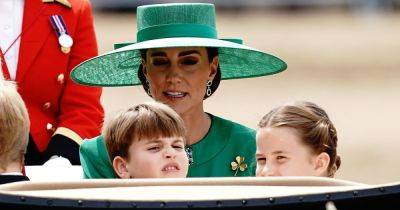 Prince Louis 'tidied up' by mum Kate in adorable moment during Trooping the Colour - www.ok.co.uk