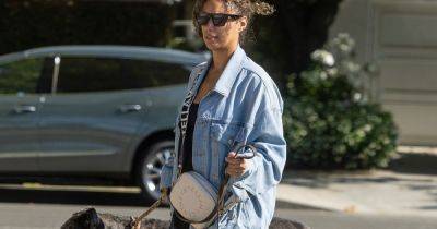 Leona Lewis enjoys sunny day out with new baby and husband - and their giant dog - www.ok.co.uk