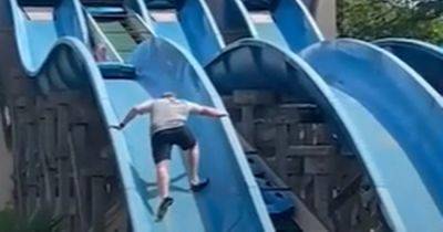 'Super dad' clambers up slide at water park to save stuck daughter - www.dailyrecord.co.uk - USA - Togo - Beyond