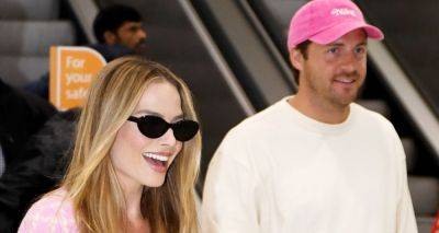 Margot Robbie & Husband Tom Ackerley Land in Australia to Continue 'Barbie' Press Tour - www.justjared.com - Australia