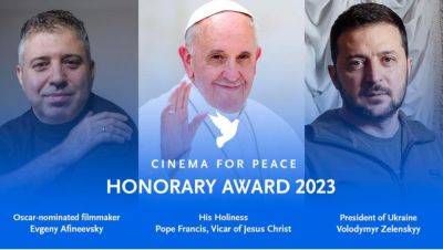 Ukrainian President Zelenskyy, Pope Francis, Documentary Filmmaker Evgeny Afineevsky Earn Cinema For Peace Award - deadline.com - Ukraine - Russia - Rome - Vatican - county Angelina - Haiti