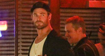 Chris Hemsworth & Matt Damon Meet Up for Dinner in Santa Monica - www.justjared.com - Santa Monica