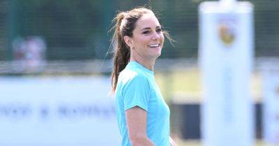 Princess Kate Gets Sporty With High Pony on the Rugby Pitch — Shop Navy Joggers Like Hers - www.usmagazine.com