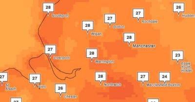 Met Office hour-by-hour forecast for Greater Manchester as heat warning issued over weekend - www.manchestereveningnews.co.uk - Britain - Manchester