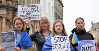 Stirling's Ukrainian community takes to city centre for silent protest after dam destruction - www.dailyrecord.co.uk - Ukraine - Russia - city Moscow - city Kherson
