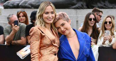 Florence Pugh Sweeps in and Saves Emily Blunt From a Fashion Emergency at ‘Oppenheimer’ Premiere - www.usmagazine.com - London