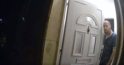 Moment man opened his front door to police minutes after leaving victim for dead - www.manchestereveningnews.co.uk