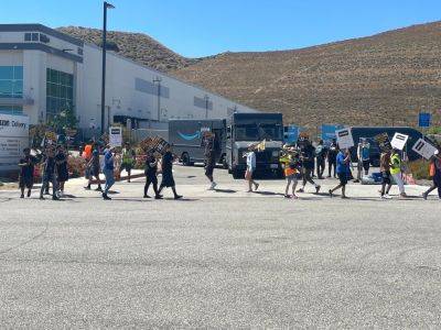 Strike Solidarity: WGA Turns Out For Teamsters Picket Line At Amazon In Santa Clarita - deadline.com - Los Angeles - California - state Massachusets - New Jersey - state Connecticut - Michigan
