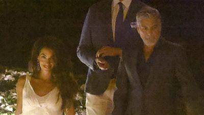 Amal Clooney Dresses Up for Glamorous Date Night With George Clooney in Italy - www.etonline.com - Italy - city Sandler - George - Lake