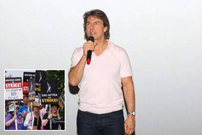 Tom Cruise backs striking actors union in surprise appearance during negotiating session, blasts use of AI - nypost.com - Hollywood