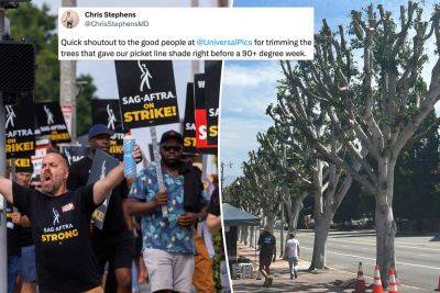 Studios cut trees that shaded Hollywood strikers amid brutal heatwave - nypost.com - California