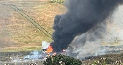 'House-shaking explosion' on A92 as combine harvester engulfed in flames - www.dailyrecord.co.uk - Scotland