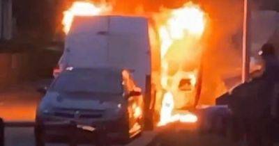 Van explodes into flames as driver flees from inside on quiet Scots street - www.dailyrecord.co.uk - Scotland - county Garden