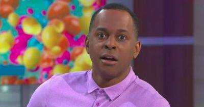 Good Morning Britain's Andi Peters tells Ben Shephard 'you’re so rude' before epic fall live on Lorraine - www.manchestereveningnews.co.uk - Britain - county Hawkins