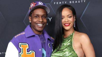 Pregnant Rihanna Shows Off Bump In Pink Two-Piece For Dinner With A$AP Rocky: Pic - www.etonline.com - Santa Monica