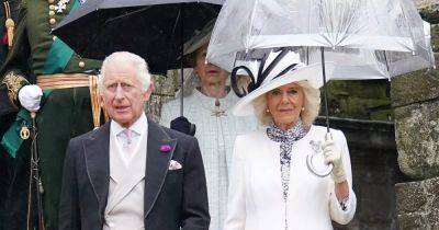 King and Queen's garden party lashed by heavy rain as 8,000 gather to meet them - www.ok.co.uk - Scotland - county King And Queen - county Douglas - county Grant