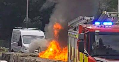 Van and car go up in flames as emergency services rush to Scots blaze scene - www.dailyrecord.co.uk - Scotland - Beyond