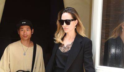 Angelina Jolie Takes Her Son Pax to a Lunch Meeting in NYC (Photos!) - www.justjared.com - New York