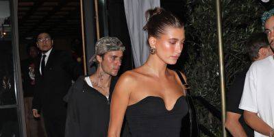 Justin & Hailey Bieber Enjoy a Night Out With Friends in West Hollywood - www.justjared.com