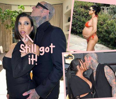 Pregnant Kourtney Kardashian Shows Off Baby Bump & More In Steamy Cuddle Sesh With Travis Barker! - perezhilton.com