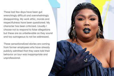 Lizzo responds to ‘false,’ ‘unbelievable’ accusations in bombshell sex lawsuit - nypost.com