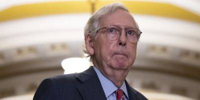 Sen. Mitch McConnell Freezes Mid-News Conference Once Again, Aides Take Him Away - Watch the Video - www.justjared.com - Kentucky
