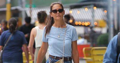 Katie Holmes Stays Hands-Free With a Woven Crossbody Bag — Get the Look - www.usmagazine.com - Manhattan