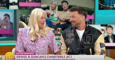 Denise Van Outen and Blue's Duncan James share announcement on GMB joking 'we're engaged' - www.ok.co.uk - Britain - county Hawkins