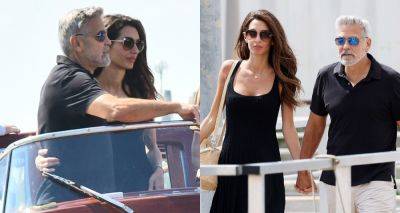 George & Amal Clooney Keep Close on Water Taxi Ride in Venice - www.justjared.com - Hollywood - Italy