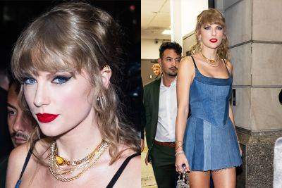 Taylor Swift Rocked A Dreamy Denim Mini Dress To Diddy’s VMAs Afterparty — Get The Look! - etcanada.com