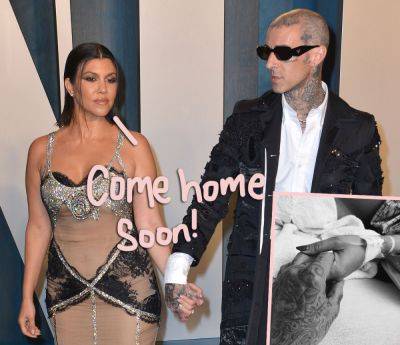 Aw! Kourtney Kardashian Is REALLY Missing Travis Barker Now That He’s Back On Tour Following Fetal Surgery! - perezhilton.com
