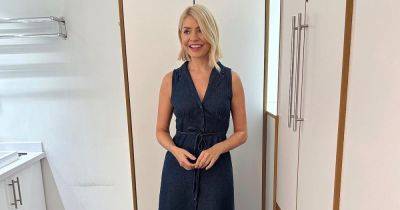 Holly Willoughby has a 'denim day' in stylish & Other Stories dress amid This Morning return - www.ok.co.uk - city Sandal