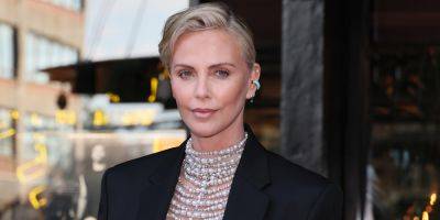 Charlize Theron Wears A Daring Pearl Top For Breitling's Boutique Opening in NYC - www.justjared.com - New York